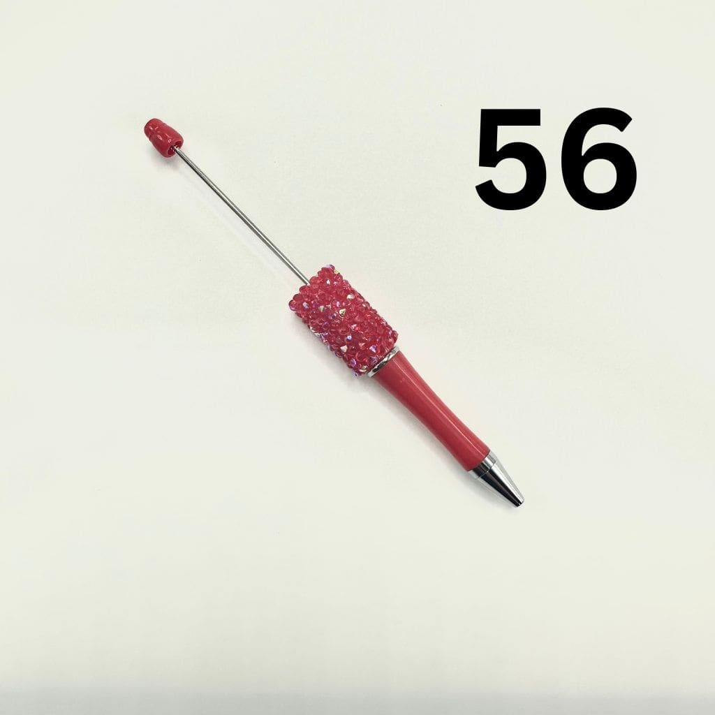 Beadable Pens with Translucent Resin Rhinestones in Solid Colors, Diamond Shape