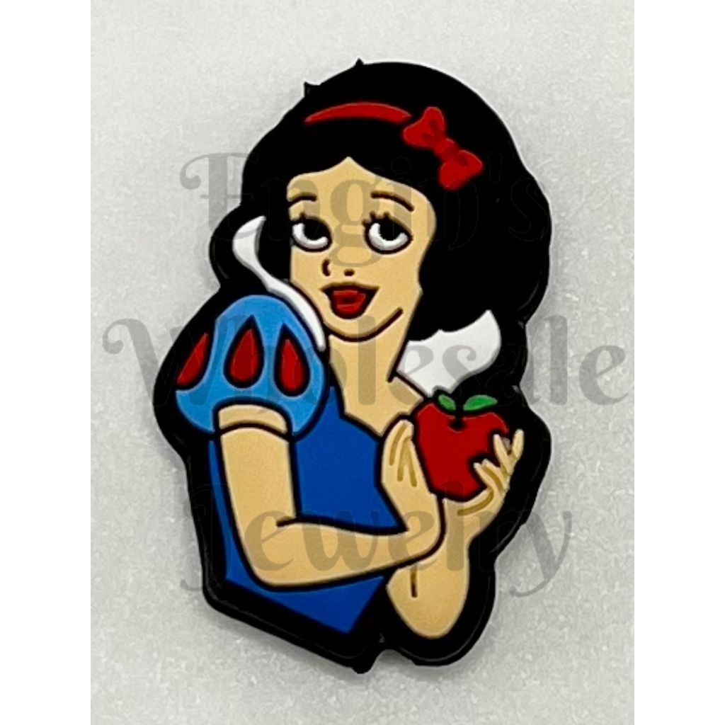 White Snow Blossom Duchess with Apple Silicone Focal Beads