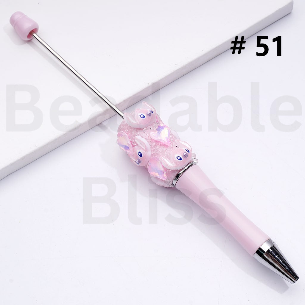 Cute Multi-Color Stitc Shiny Heart Rhinestones Clear Sugar Beadable Pens