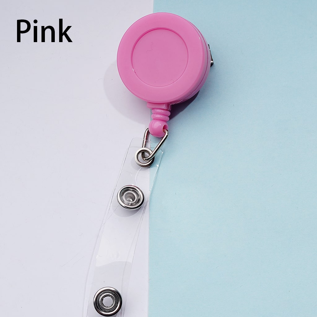 Creative Beaded Retractable Back Badge Holder Reels with Rotating Crocodile Clip