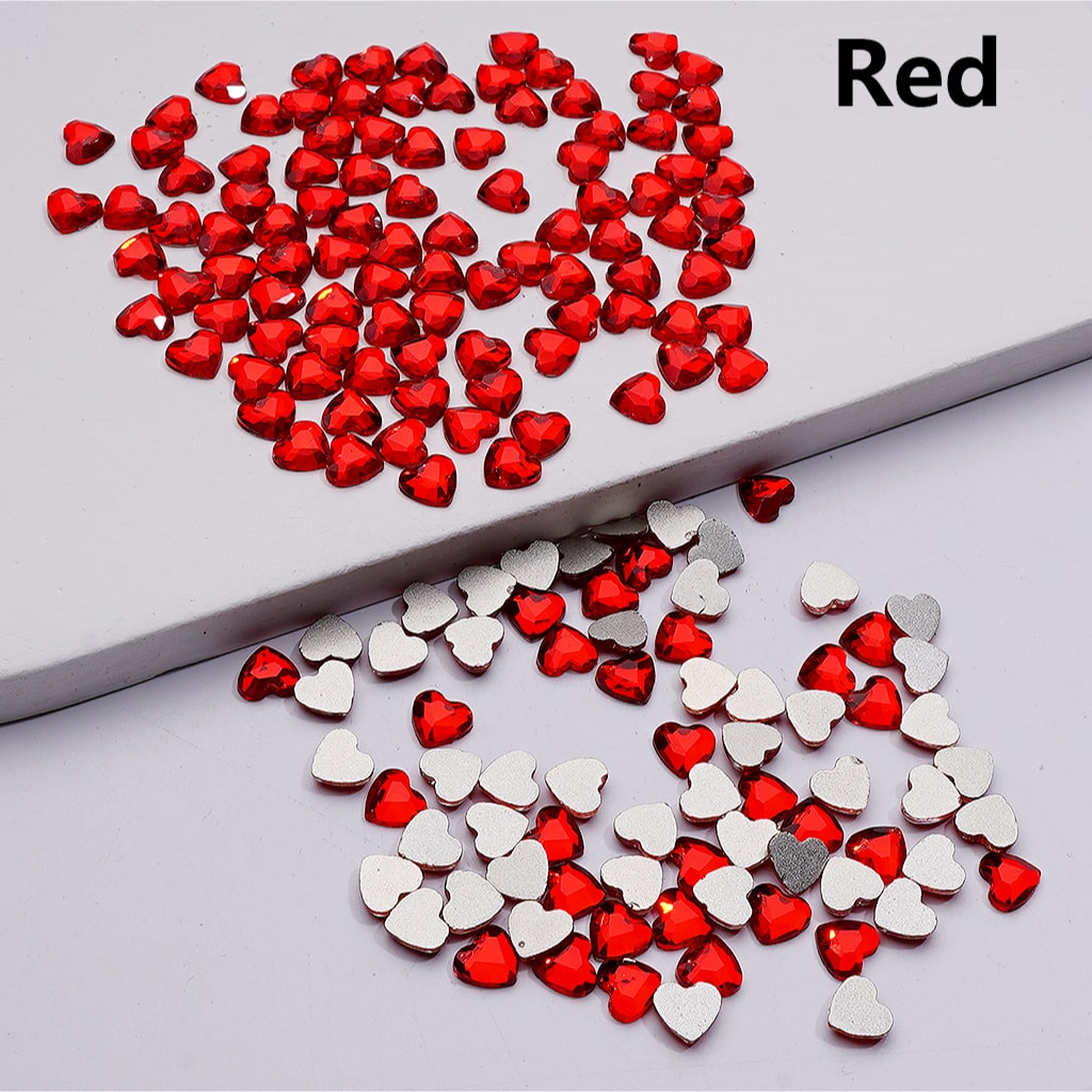 Crystal Faceted Flat Back Mini Hearts Charms for Beads Jewelry Accessories, 5.5*6MM (1440pcs/bag)