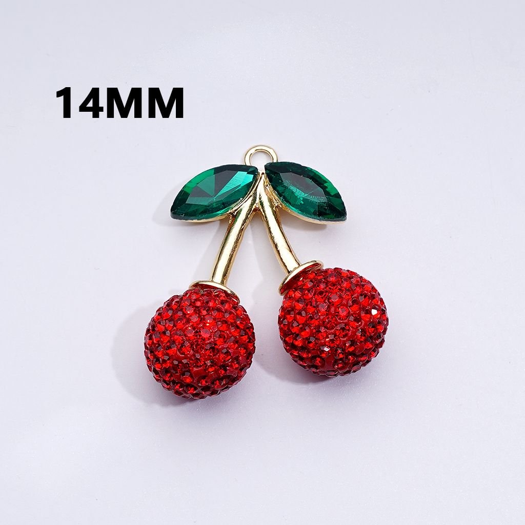 Delicate Vivid Gold Alloy Multi-color Clay Strawberry Pendants for Jewelry Accessories, 12MM, 14MM, 16MM, 20MM