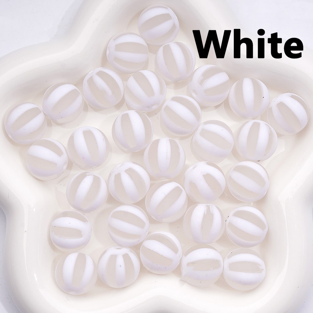 Acrylic Beads Round Frosted Watermelon Stripes Multi-Color, 16MM (Single Color is available for 200pcs(Whole Bag))