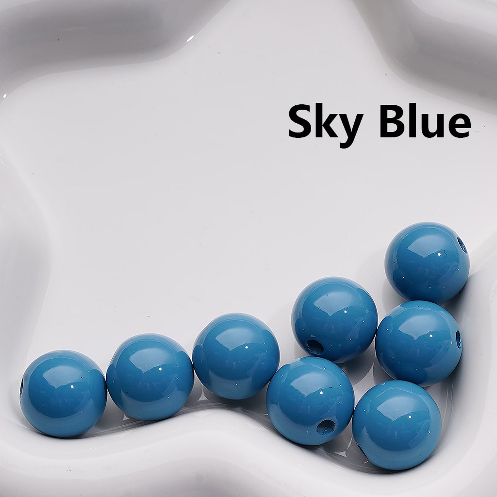 Stoving Varnish Solid Color Round Acrylic Beads, 16MM (Single Color is available for 200pcs(Whole bag))