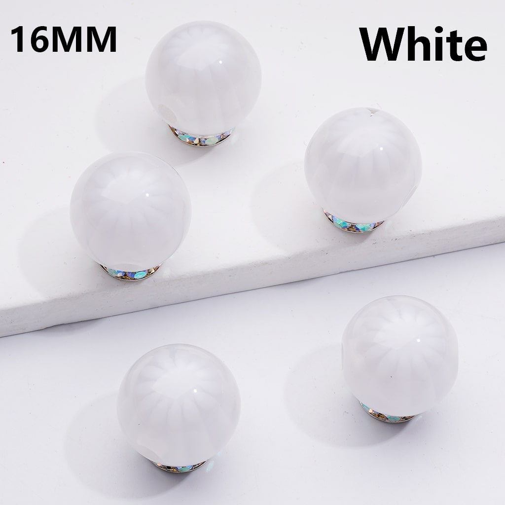 Multi-Color Chrysanthemum-Shaped Stripes Round Acrylic Beads, 16MM (Single Color is only available for 200pcs(whole bag))
