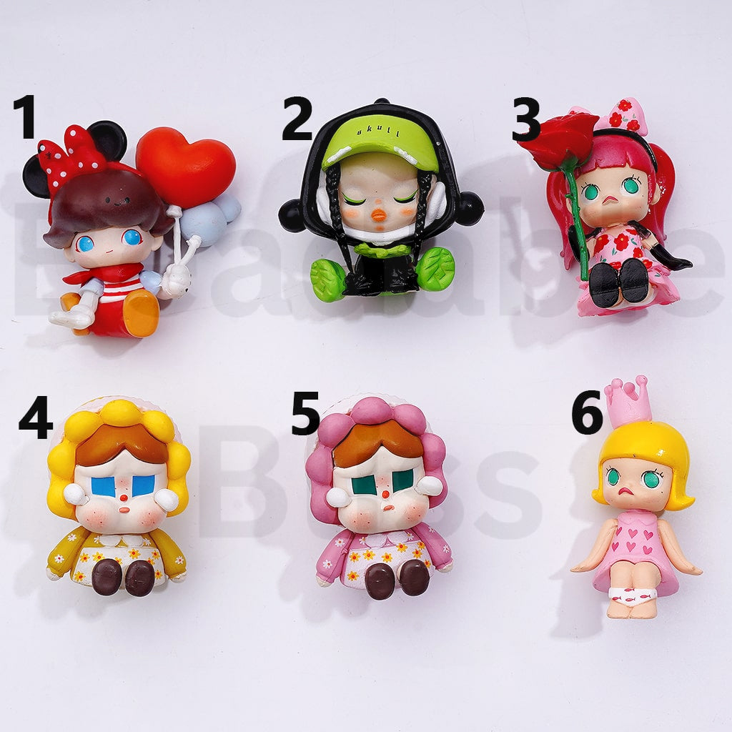 Cute Blind Box Crybab Moll Skullpand City of Nigh Pop Mar Series Figures Jewelry Accessories (No Hole)