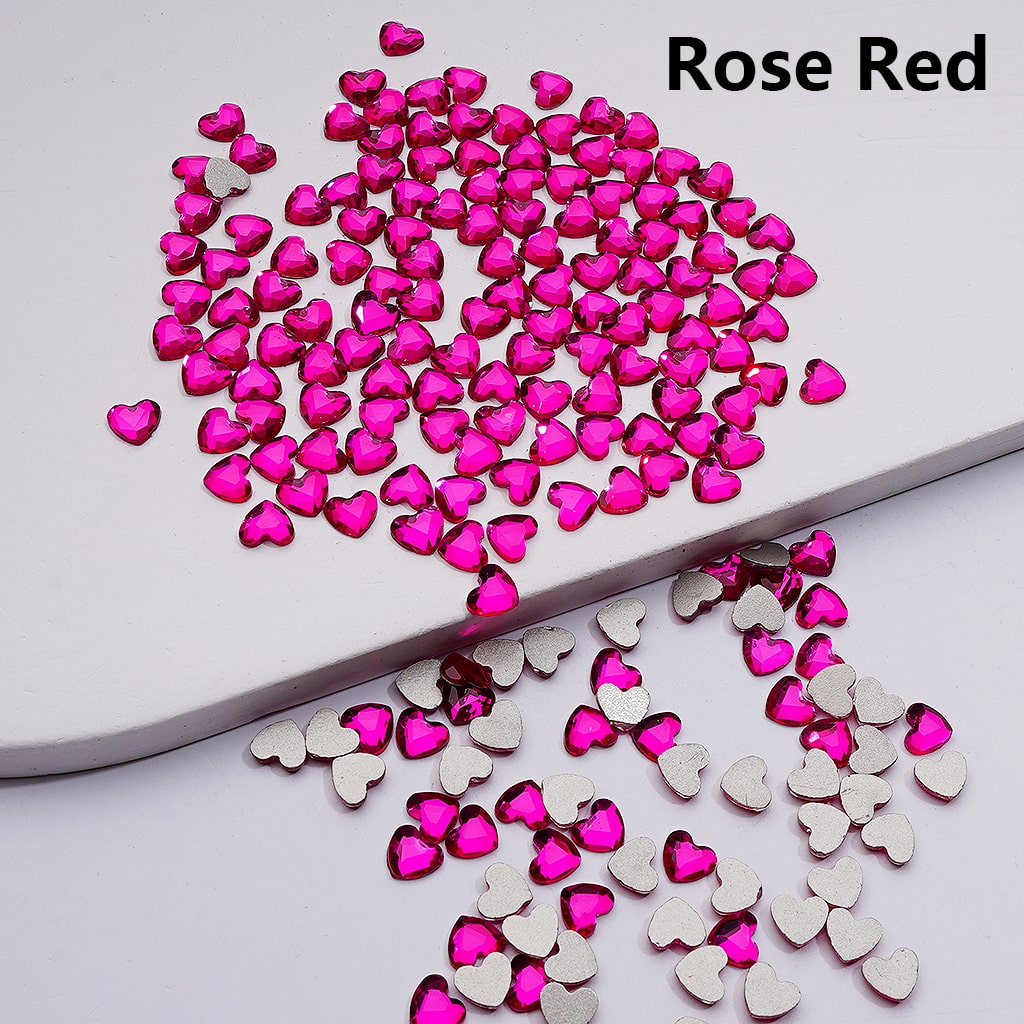 Crystal Faceted Flat Back Mini Hearts Charms for Beads Jewelry Accessories, 5.5*6MM (1440pcs/bag)