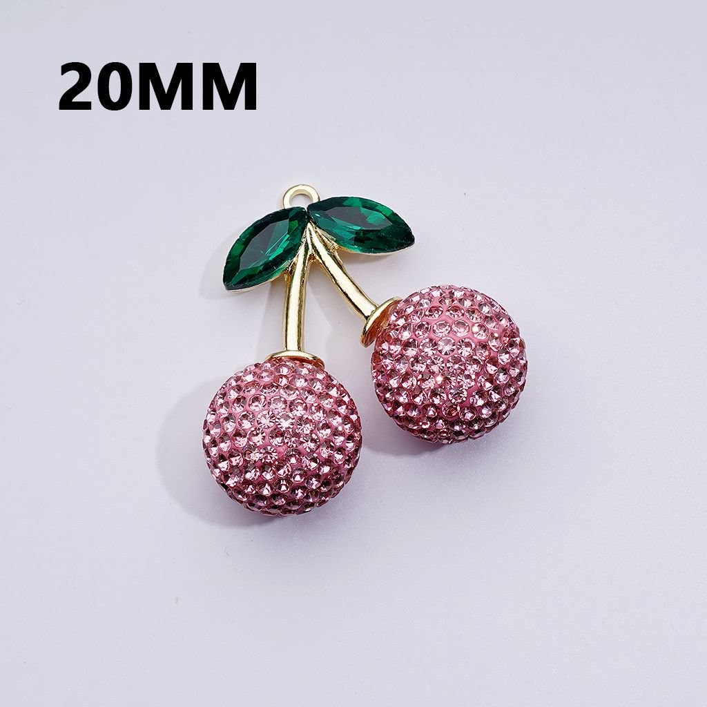Delicate Vivid Gold Alloy Multi-color Clay Strawberry Pendants for Jewelry Accessories, 12MM, 14MM, 16MM, 20MM