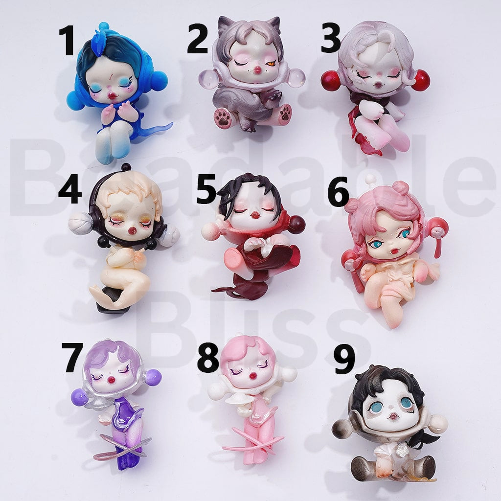 Cute Blind Box Skullpand The Soun Pop Mar Series Figures Jewelry Accessories (No Hole)
