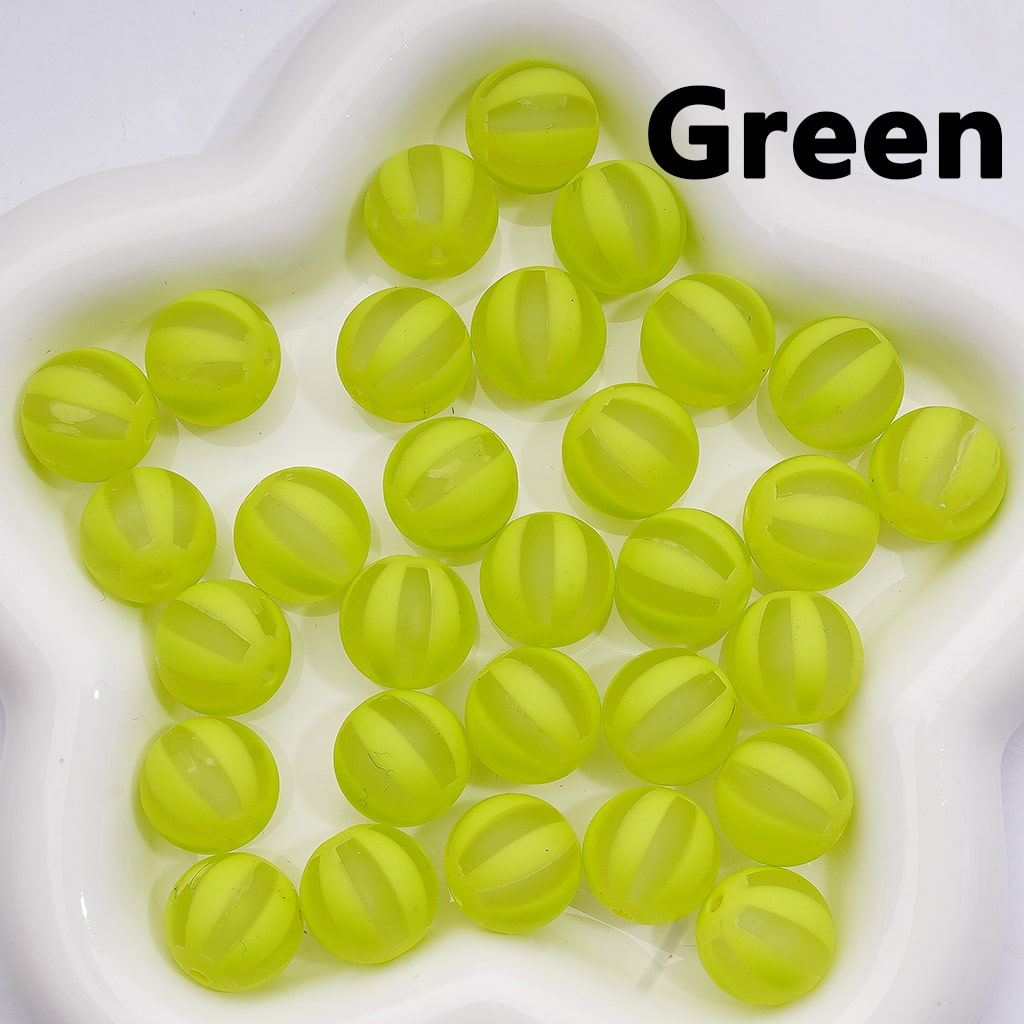 Acrylic Beads Round Frosted Watermelon Stripes Multi-Color, 16MM (Single Color is available for 200pcs(Whole Bag))
