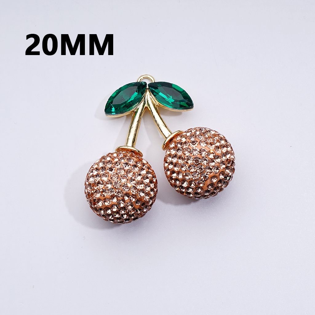 Delicate Vivid Gold Alloy Multi-color Clay Strawberry Pendants for Jewelry Accessories, 12MM, 14MM, 16MM, 20MM