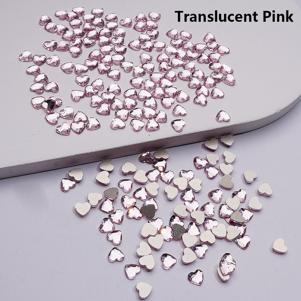 Crystal Faceted Flat Back Mini Hearts Charms for Beads Jewelry Accessories, 5.5*6MM (1440pcs/bag)