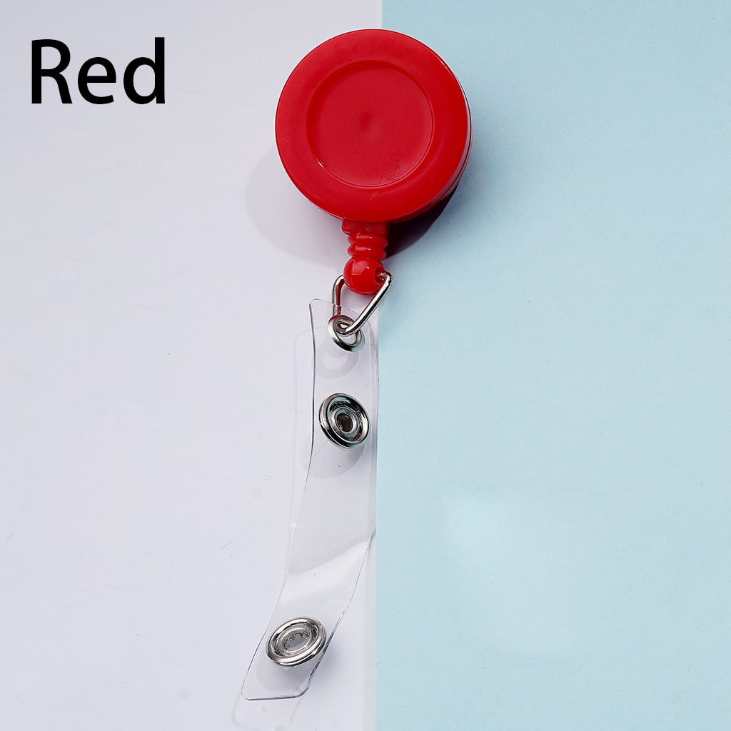 Creative Beaded Retractable Back Badge Holder Reels with Rotating Crocodile Clip
