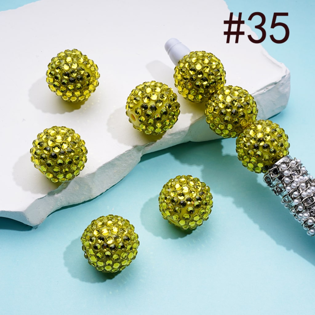 20MM Rhinestone Beads, Collection of Acrylic Rhinestone Beads, Part 2: Color No.33 -No.60