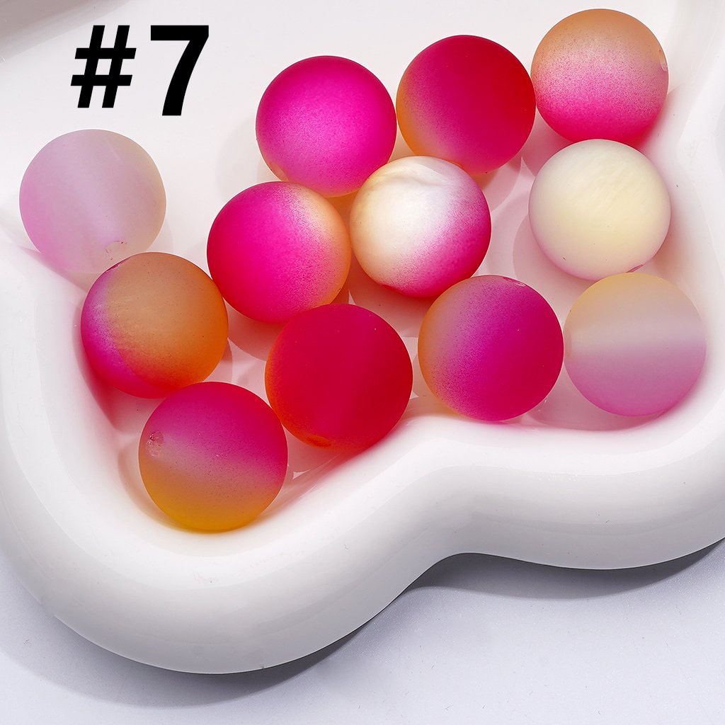 Large Cat Eye Style Double Color Frosted Matte Round Acrylic Beads, 20MM
