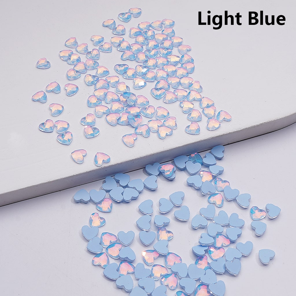 Crystal Faceted Flat Back Mini Hearts Charms for Beads Jewelry Accessories, 5.5*6MM (1440pcs/bag)