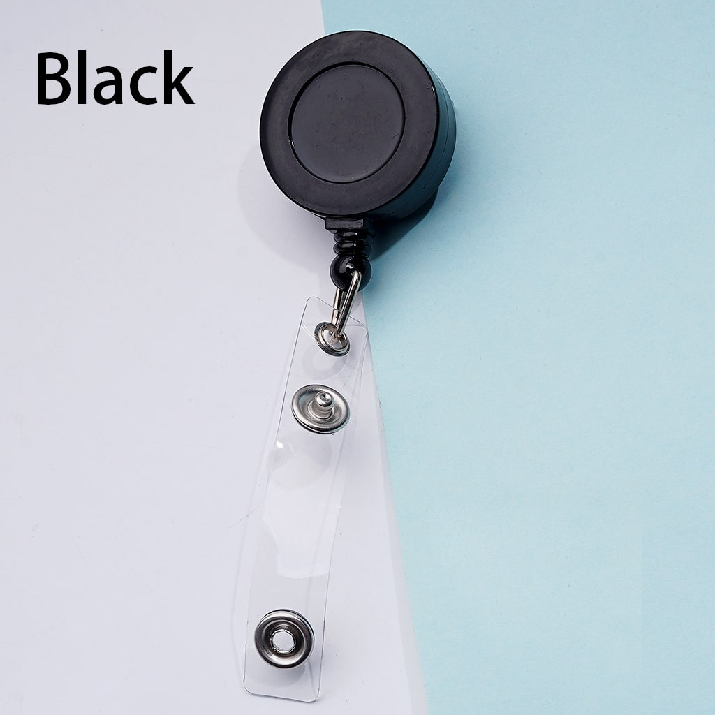 Creative Beaded Retractable Back Badge Holder Reels with Rotating Crocodile Clip