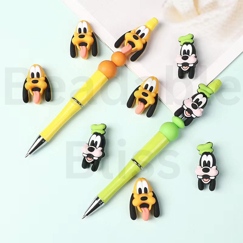 Silicone Focal Beads 3D Cute Goof Plut Dog Disne