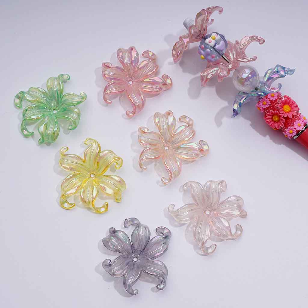 Acrylic Leaf Beads, Mix of Acrylic Beads with Flower's Leaves Shape, Size 38mm, HS