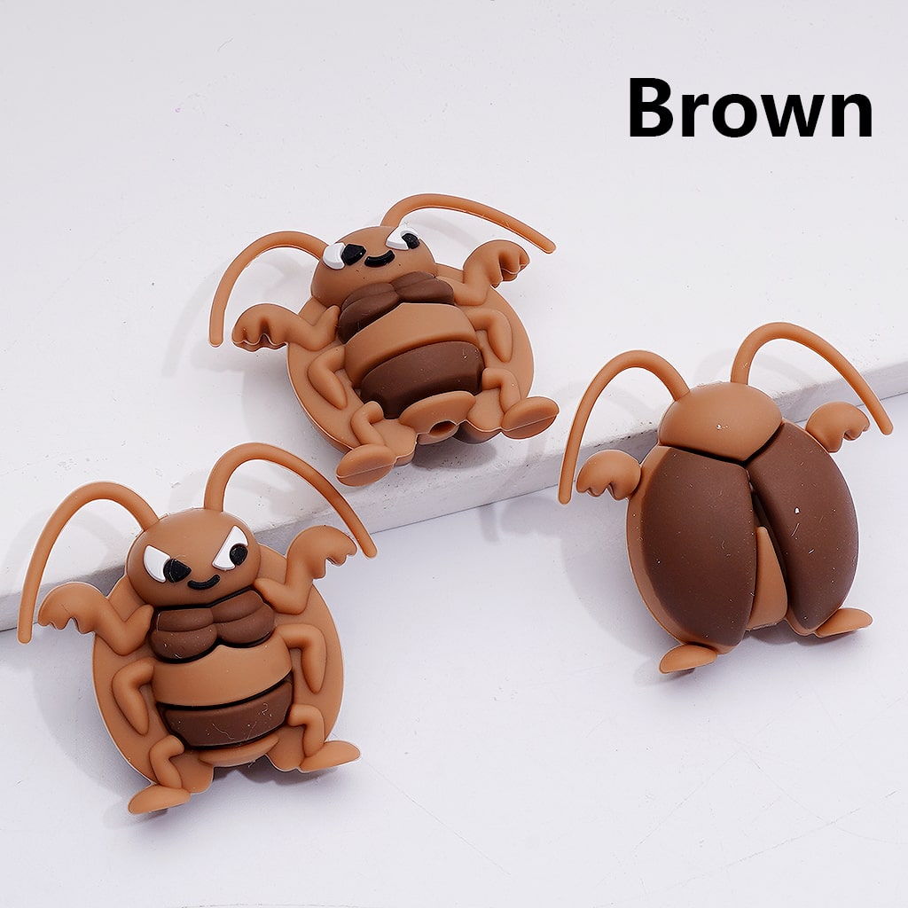3D Multi-color Cockroach with Long Tentacle Silicone Focal Beads