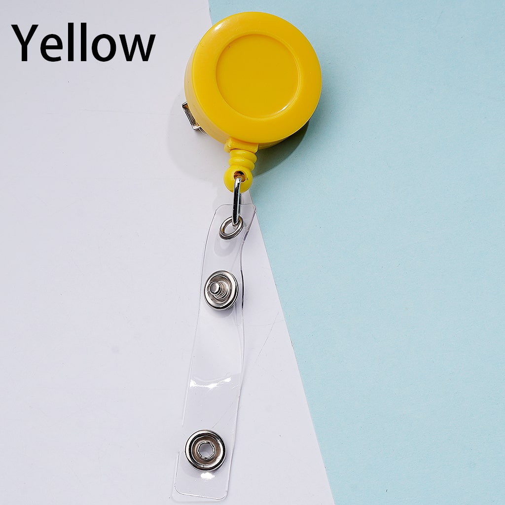 Creative Beaded Retractable Back Badge Holder Reels with Rotating Crocodile Clip