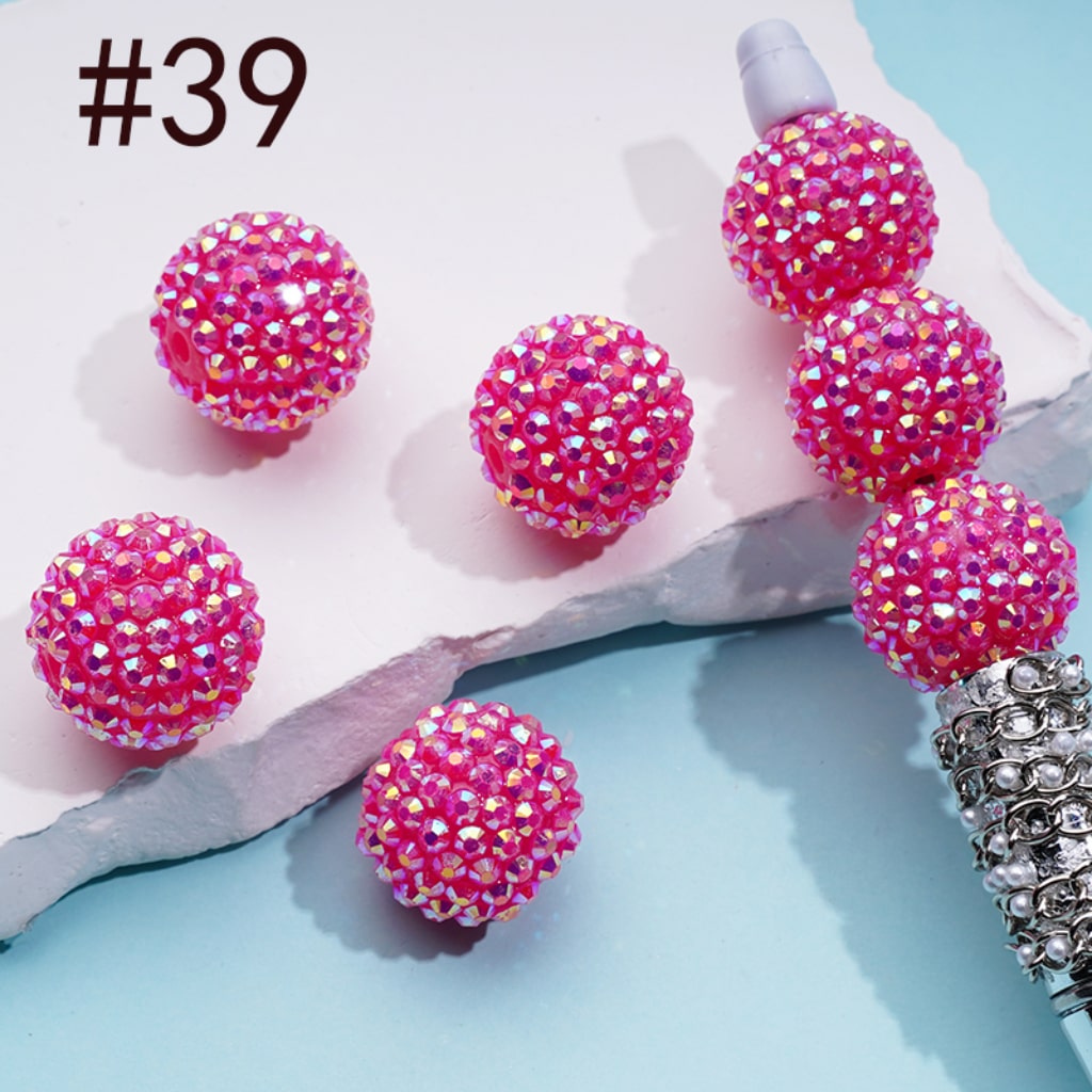20MM Rhinestone Beads, Collection of Acrylic Rhinestone Beads, Part 2: Color No.33 -No.60
