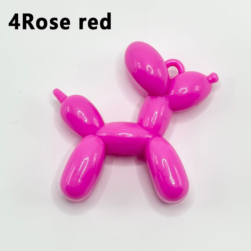 Vivid Cute Solid Color Balloon Puppy Dog Acrylic Beads Pendants, Around 47*47MM