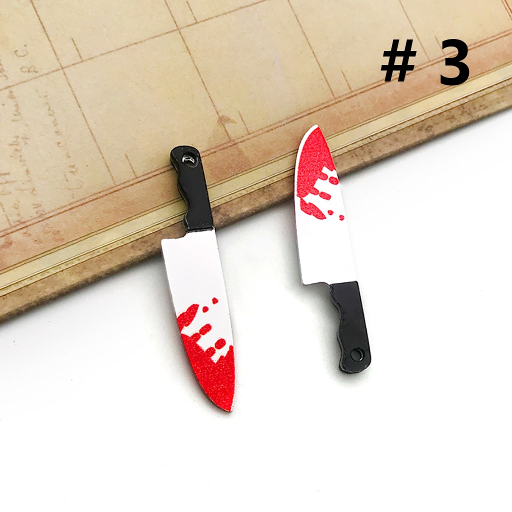 Halloween Plastic Horror Knife Axe Saw Scissors Dagger Jewelry Accessories