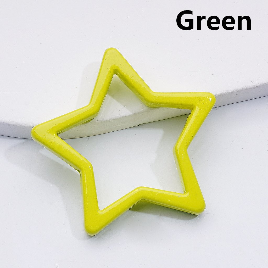 Solid Color Five-Pointed Star Frame Acrylic Beads, 43MM (Single Color is available for 100pcs(whole bag))