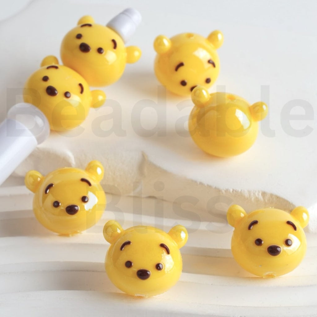 Mini Cute Magic Storyland Cartoon Micki Minni Winni Mari Cat Acrylic Beads, Random Mix