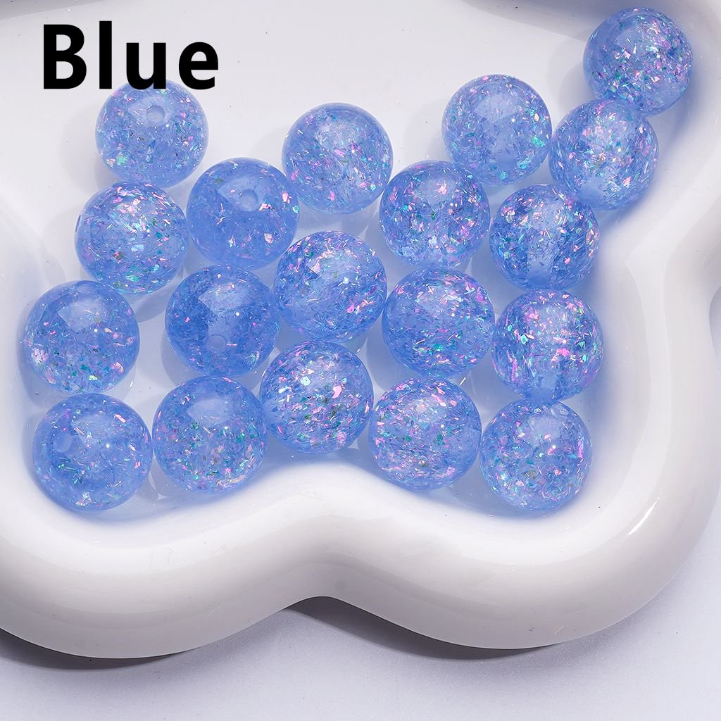 Bling Bling Shiny Mini Flakes Multi-Color Clear Round Acrylic Beads, 16MM