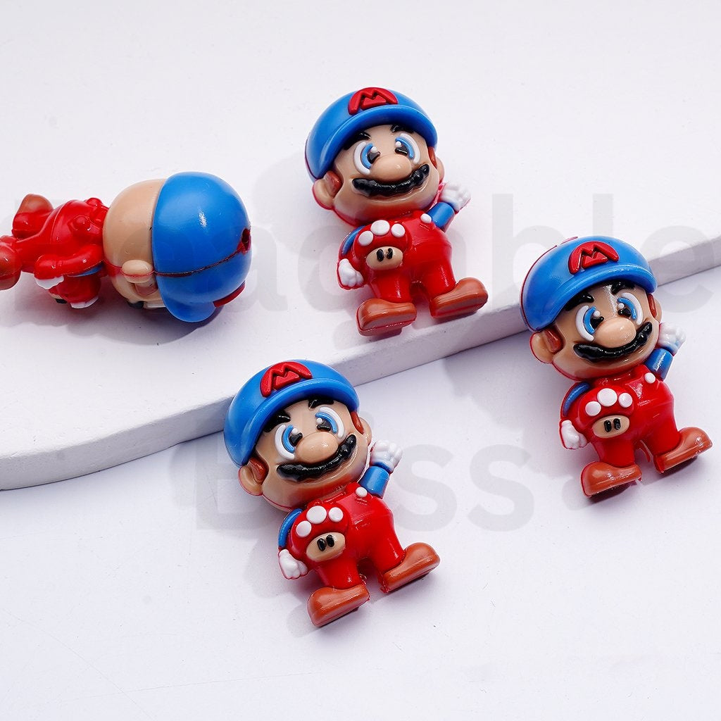 Cute Supe Mari Soft PVC Beads, Around 18*32MM, Random Mix