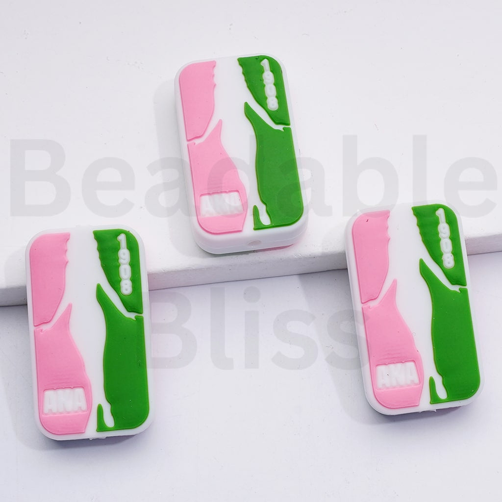 USA America Black Woman Female International Service Organization AK 1908 Silicone Focal Beads