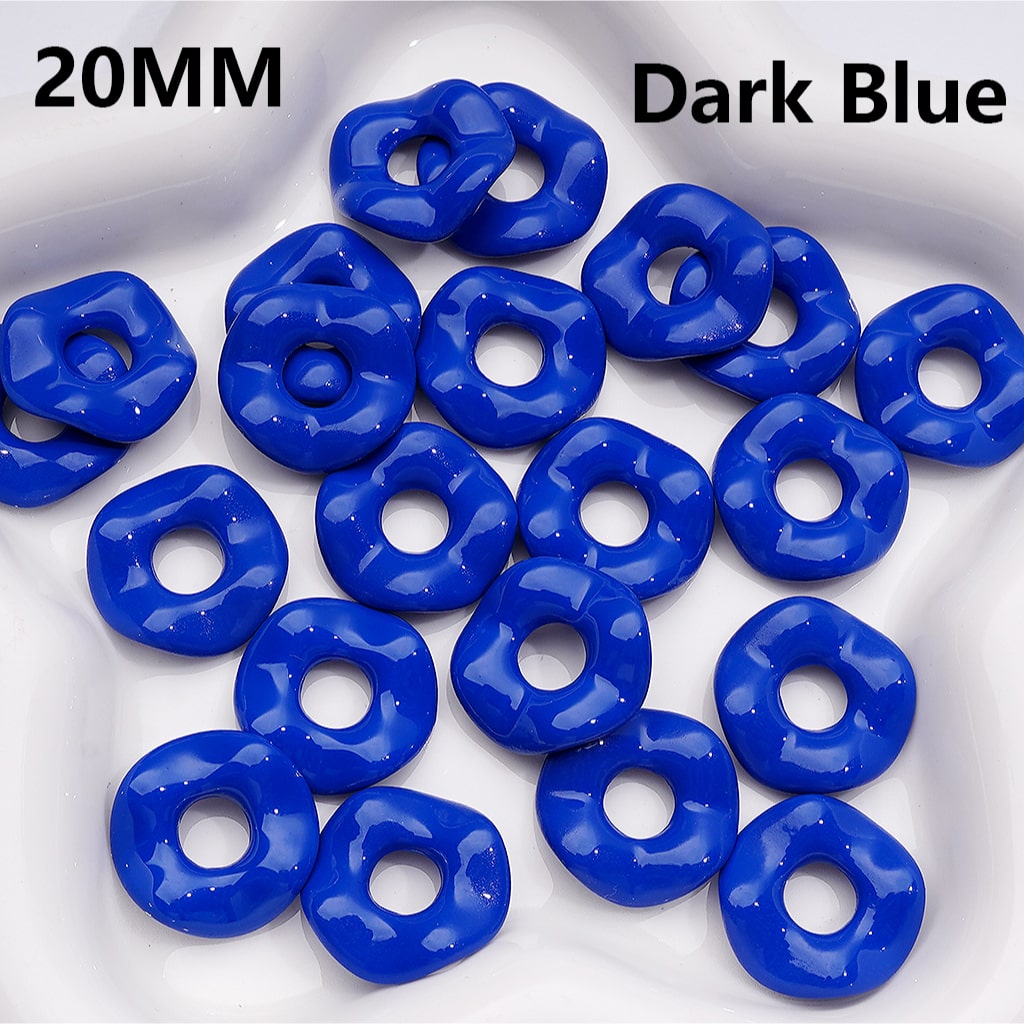 Multi-Color Large Hole Wave Shape Spacer Acrylic Beads, 20MM (Single Color is available for 500pcs(Whole Bag))