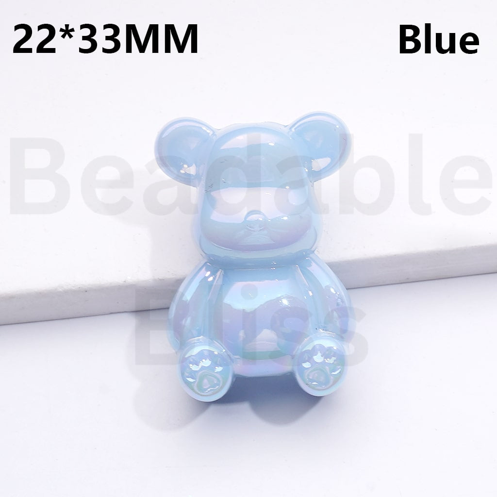 Acrylic Beads UV Coating Bearbric Solid Color 33*22MM (Single Color is available for 100pcs(Whole Bag))