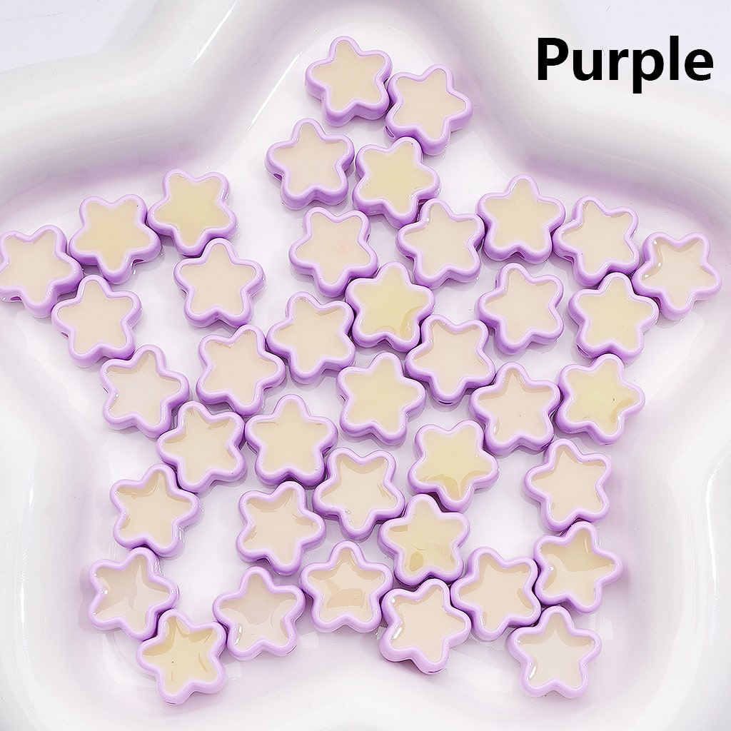 Acrylic Beads Luminous Mini Cute Star Multi-Color 14MM (Single Color is available for 500pcs(Whole Bag))