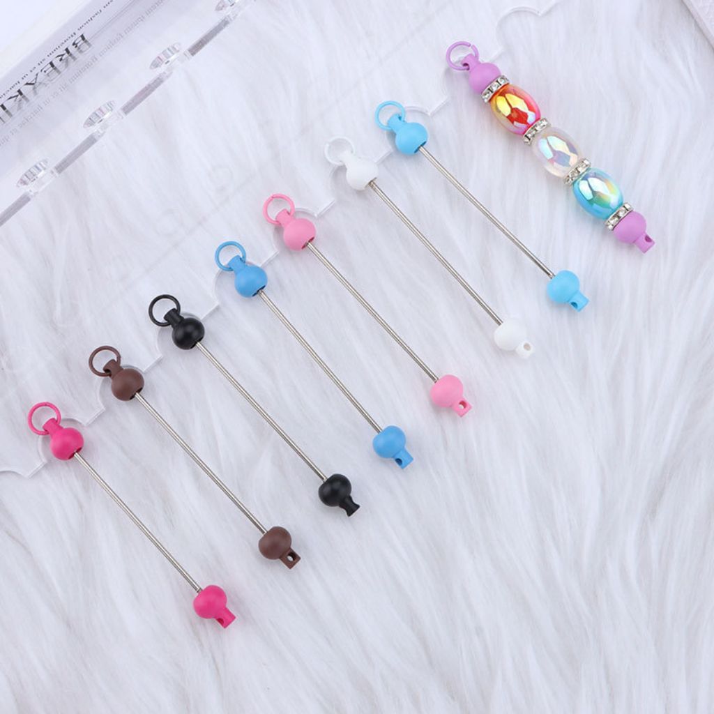 Keychain Bars, Beadable Bars for Keychains in Solid Colors, Size 95mm