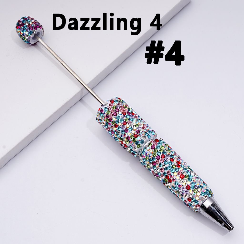 Beadable Clay Pens with Multi-Color & AB Rhinestones Covered the Entire Pen