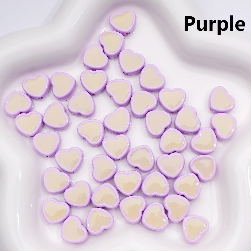 Acrylic Beads Luminous Mini Cute Heart Multi-Color 13*12MM (Single Color is available for 500pcs(Whole Bag))