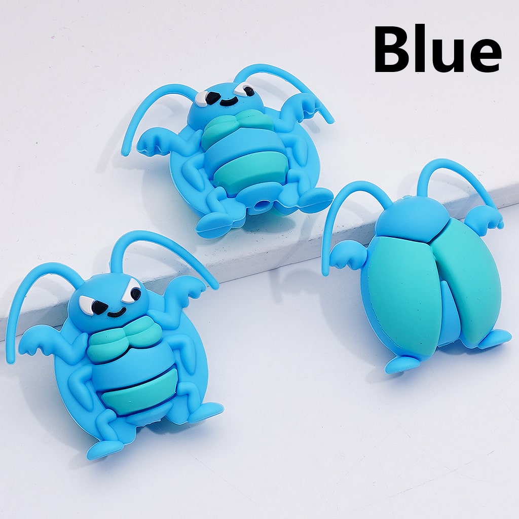 3D Multi-color Cockroach with Long Tentacle Silicone Focal Beads