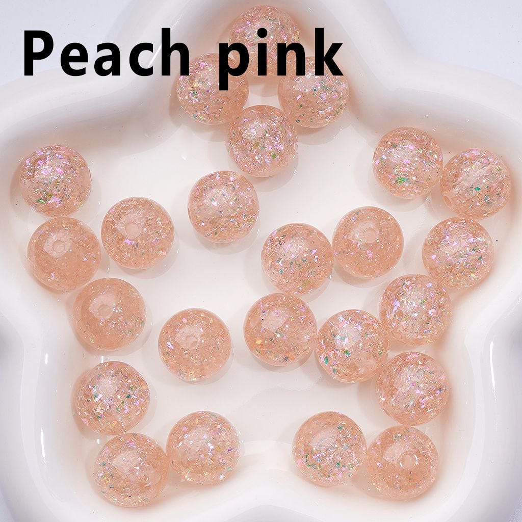 Bling Bling Shiny Mini Flakes Multi-Color Clear Round Acrylic Beads, 16MM