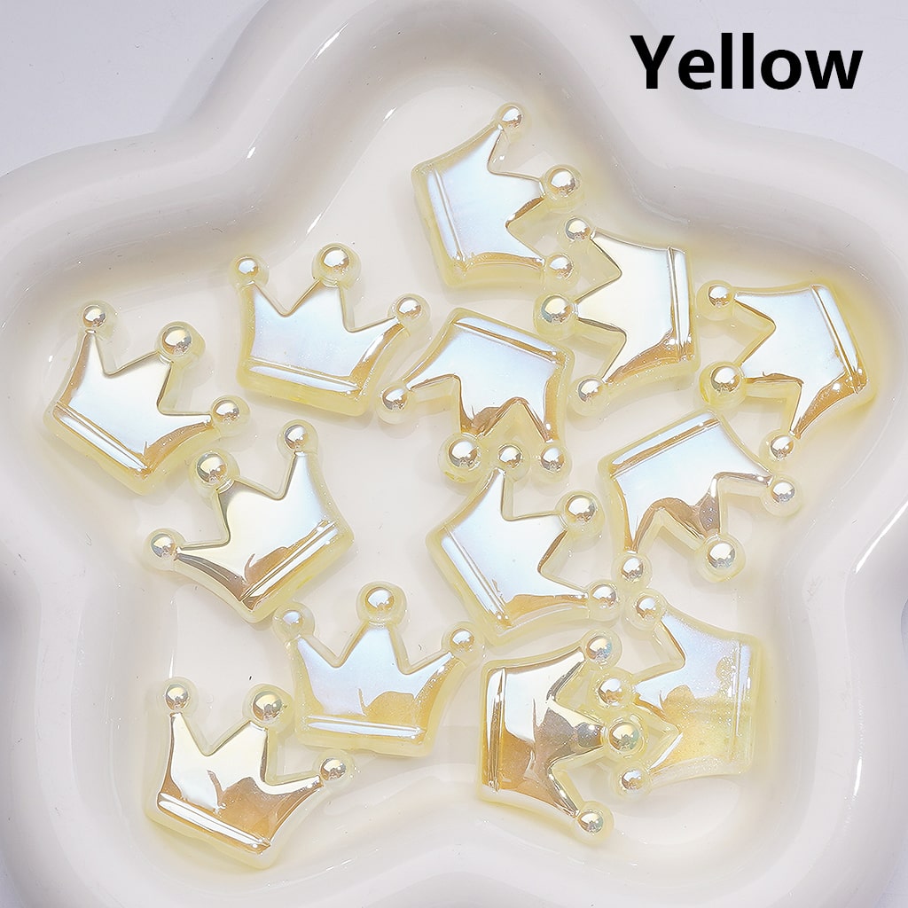 Luminous UV Coating Glitter Shiny Crown Acrylic Beads, 22*28MM (Single Color is available for 200pcs(Whole bag))