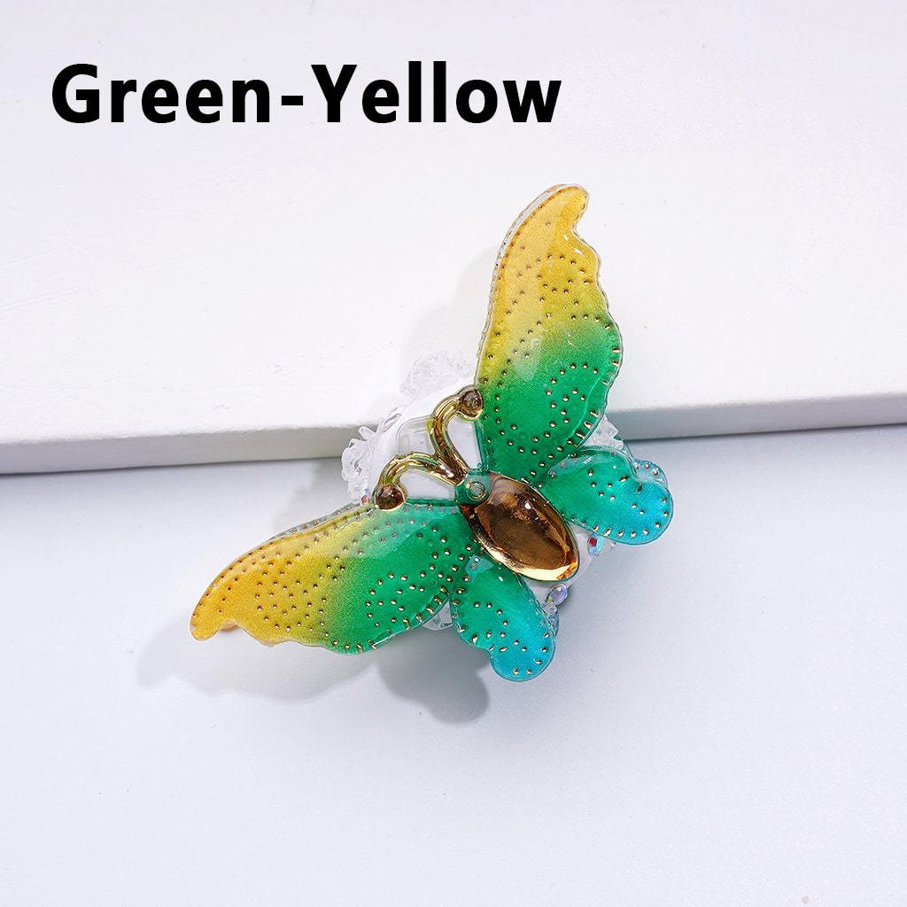 Exquisite Colorful Vivid Butterfly AB Rhinestones Mini Cute Clear Flowers Clay Beads, Around 50*27MM