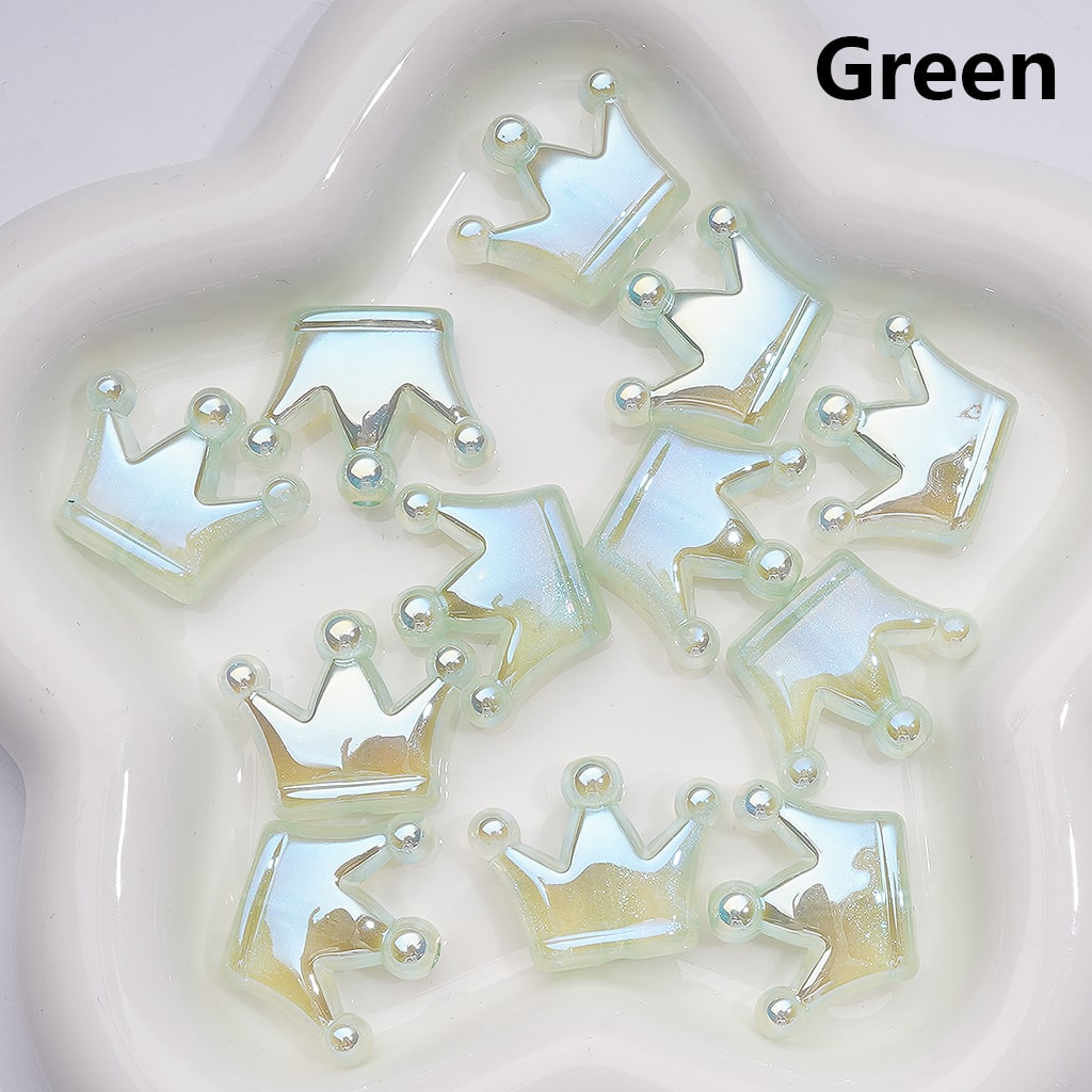 Luminous UV Coating Glitter Shiny Crown Acrylic Beads, 22*28MM (Single Color is available for 200pcs(Whole bag))