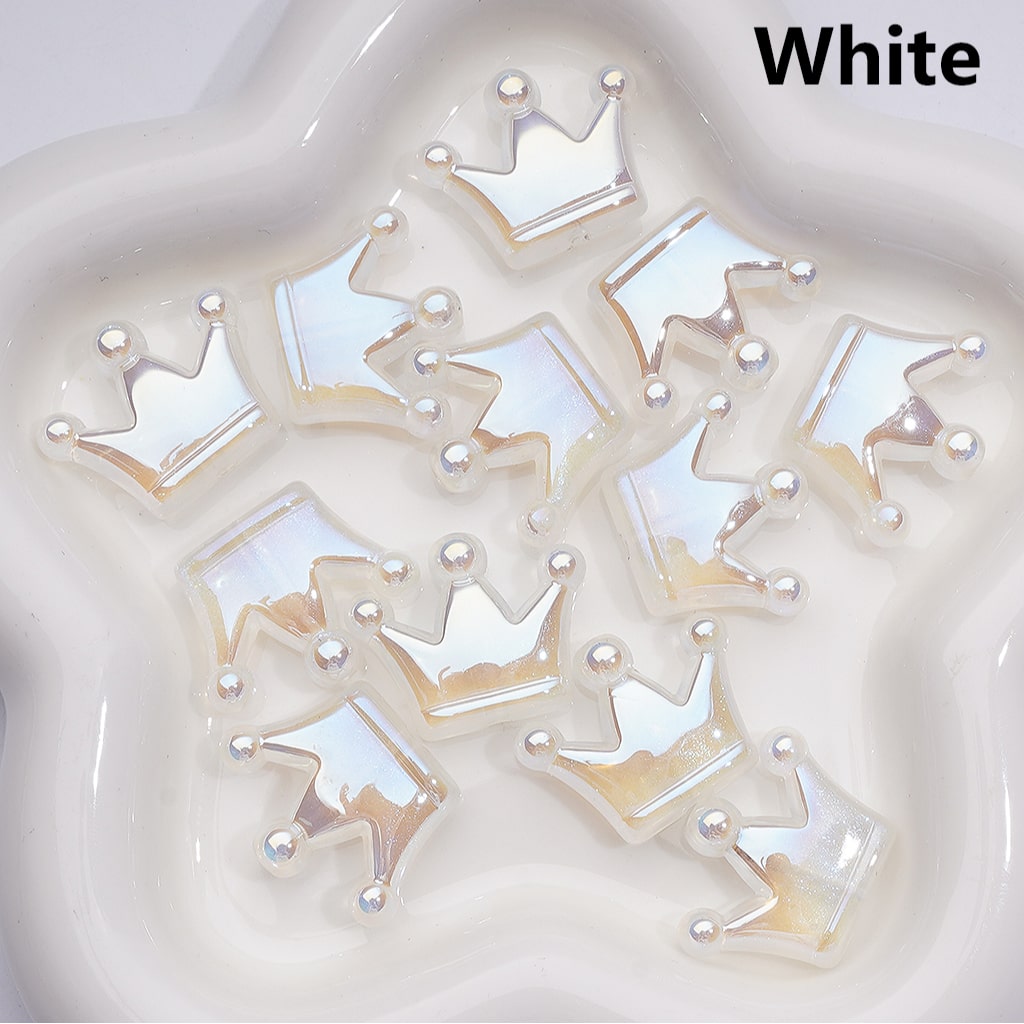 Luminous UV Coating Glitter Shiny Crown Acrylic Beads, 22*28MM (Single Color is available for 200pcs(Whole bag))