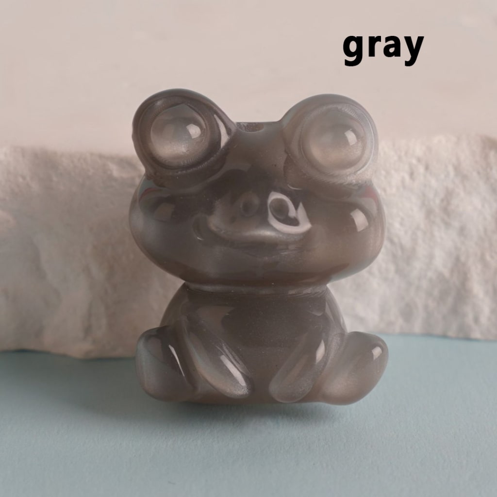 Glossy Colorful Cute Frog Acrylic Beads, Around 24*30MM