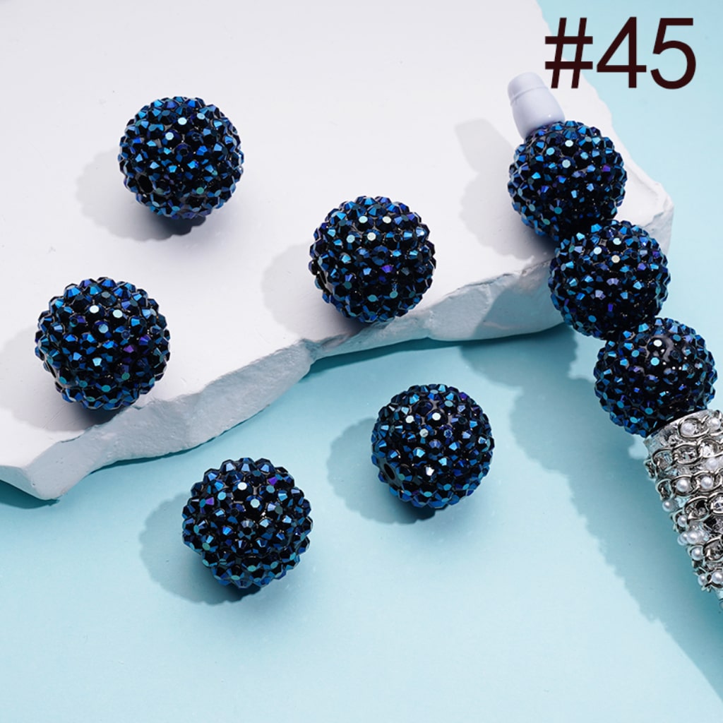 20MM Rhinestone Beads, Collection of Acrylic Rhinestone Beads, Part 2: Color No.33 -No.60