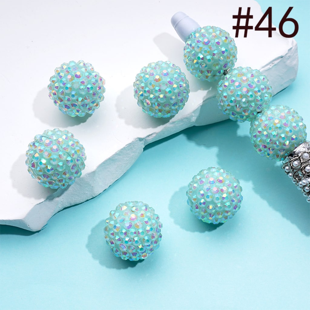 20MM Rhinestone Beads, Collection of Acrylic Rhinestone Beads, Part 2: Color No.33 -No.60