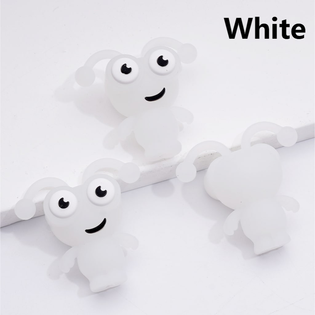 3D Mini Multi-color Bug Worm Insect with Big Eyes Silicone Focal Beads