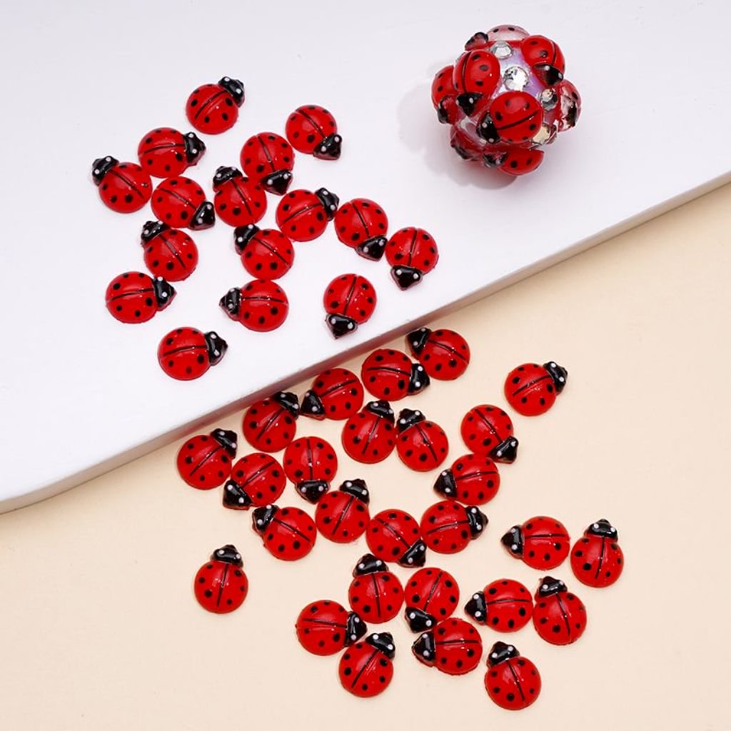 DIY Mini Cute Red Ladybugs for Beads Jewelry Accessories